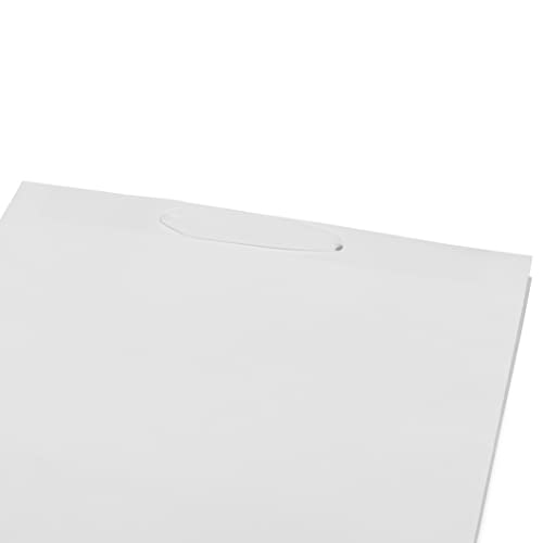 Prime Line Packaging White Gift Bags, 16x6x12 50 Pack, Retail Bags, Paper Shopping Bags with Handles Bulk