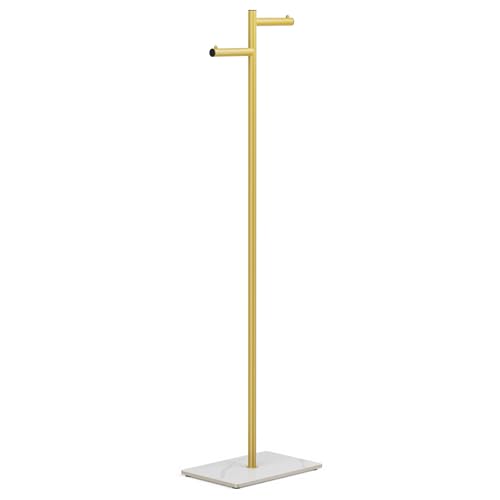Metal Freestanding Coat Rack, 68.9"H Z-Shaped Coat Tree with Natural Rock Base, Modern Clothes Hanger Stand for Coats, Hats, Bags & Scarves, Ideal for Entryway, Bedroom, Office & Living Room - color: gold