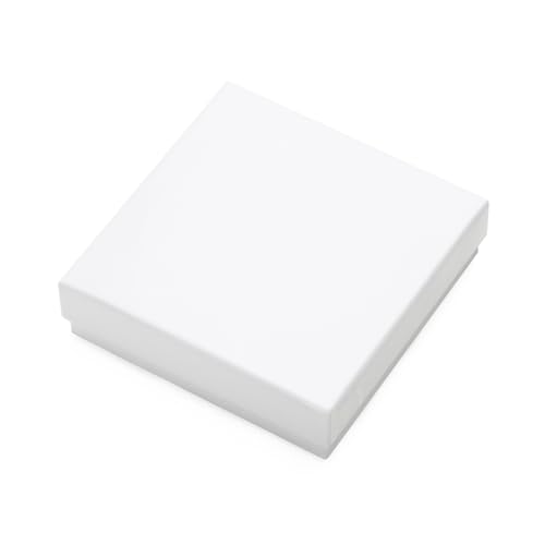 Magicool Hanger 96 Pack 3.5x3.5x1 Inch Cardboard Jewelry Boxes,Used for Necklaces,Bracelets,Earrings,Jewelry,Small Gift Packaging,Jewelry Gift Boxes with Lids and Filled with Cotton(White) - color: White, size: 3.5x3.5x1 Inch (Pack of 96)