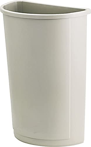 Rubbermaid Commercial Untouchable Waste Container, Half-Round, Plastic, 21 Gallons, Beige (352000BG)