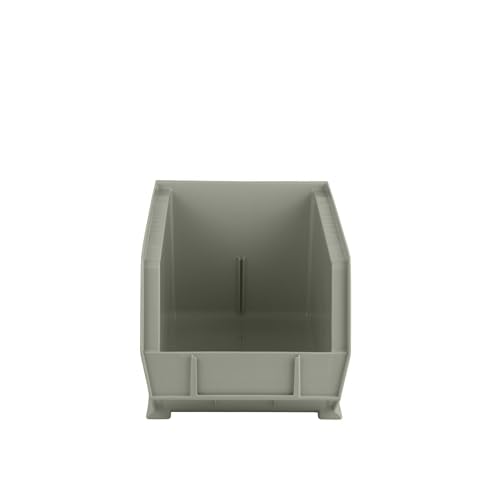 15" x 8" x 7" (6 Pack) Plastic Stackable Storage Bin, Gray/Brown - color: Gray/Brown, size: 6 Pack