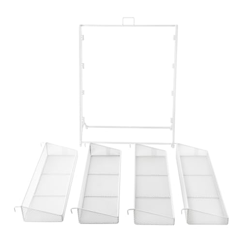 Retail Display Rack 4-Tier Market Merchandise Display Shelf Tabletop Fruit Vegetable Display Shelving Snack Shelf Countertop for Retail Store Home Store Market, 10”D X 16”W X 20”H - size: 10" D X 16" W X 20" H - White