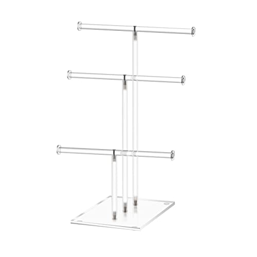 3-Tier Acrylic Jewelry Stand for Necklace Bracelet Tabletop Display