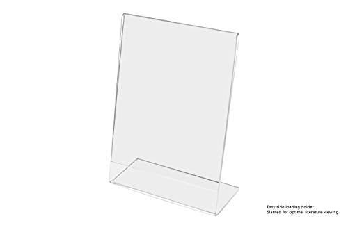 Marketing Holders 10 Pack Table Tent Sign Holder 3.5" x 5" Side Loading Advertisement Literature Small Flyer Frame Printed Material Display Countertop Clear Acrylic - size: 3.5"w x 5"h