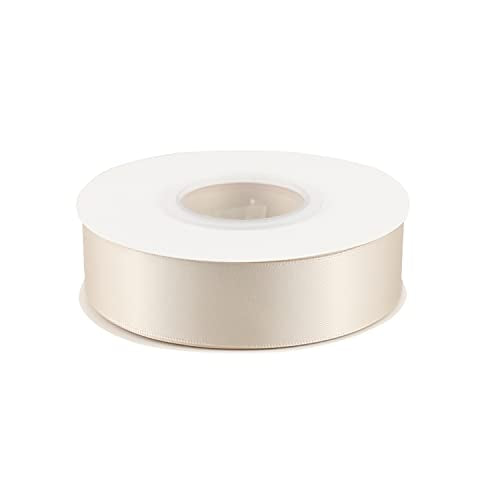 Champagne Ribbon 1 Inch x 25 Yards Double Face Satin Ribbon - color: Champagne