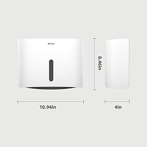 Commercial Paper Towel Dispenser Wall Mount Paper Towel Holder Large Capacity C Fold Hand Towel Dispenser Bathroom Tissue Dispenser (White) - color: White-1