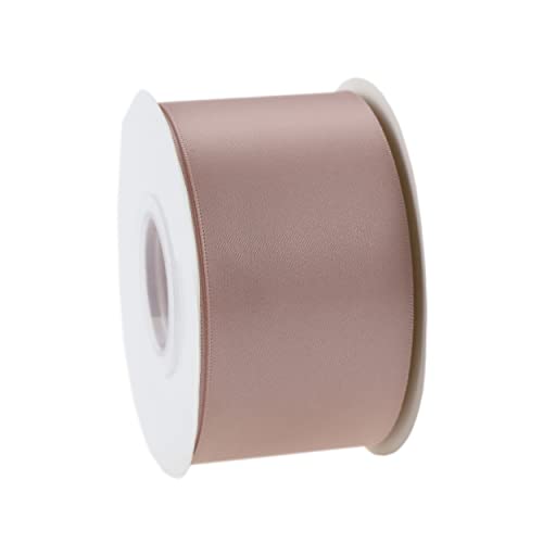Dusty Rose Ribbon Double Face Satin Ribbon 2 Inch Thick Dusky Pink Ribbon for Wedding Bridal Bouquet Crafts- 25Yards - color: Dusty Pink