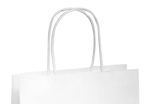 Flexicore Packaging 16"x6"x12" | 10 to 1,000 Pcs - White Kraft Paper Bags, Shopping, Merchandise, Party, Gift Bags, (Custom Printed-White)