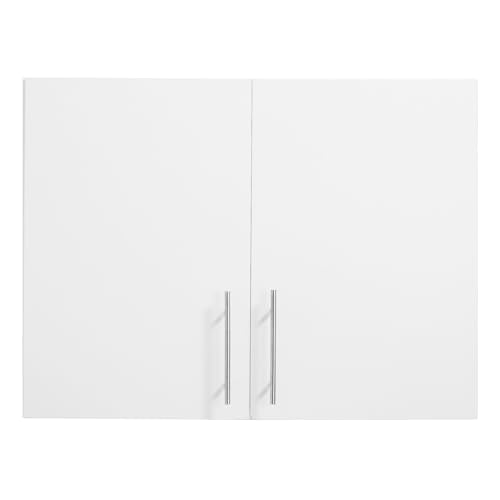 VEVOR Laundry Room Wall Cabinet, 2-Tier Wall Mounted Hanging Cabinet with Adjustable Shelf, 32 in Cupboard Storage with 2 Doors, for Bathroom, Kitchen, Laundry, 16 x 32 x 24 in (D x W x H), White - size: 32 Inch, style: 2 Doors