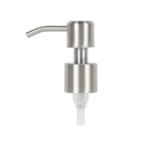 2 Pcs Stainless Steel Pump Head Soap Pump Replacement Spare Liquid Pumps Dispenser Heads Lotion Bottle Pumps Heads Hand Sanitizer Containers Press Head for Standard 28/400 (26 mm - 28mm) Neck Size