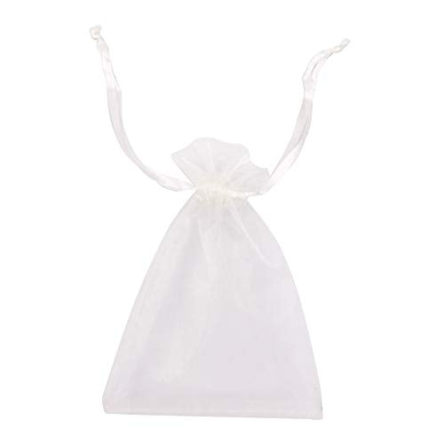 ATCG 100pcs 3x4 Inches Drawstring Organza Pouches Wedding Party Jewelry Favor Bags (WHITE) - color: WHITE