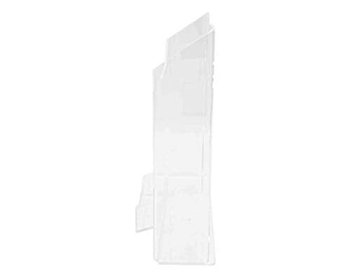 Marketing Holders 4 Pack Brochure Holder for 8.5" Wide Flyers and 3.5" x 2" Gift Cards Clear Acrylic Wall Mount Display Rack for Office Magazines and Catalogs Hanging Hardware Included - size: 8.5"W Magazine w/BC Holder
