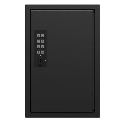 Grimtron Electronic 40 Key Cabinet, Black Key Lock Box for Keys with Code - color: Black