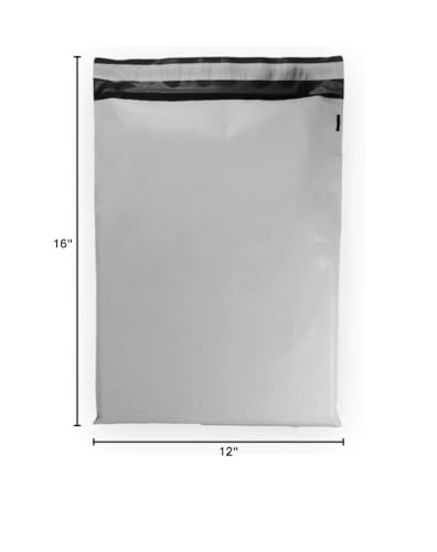 50 EcoSwift 12 x 16 White Poly Mailers Size #5 Self Sealing Bulk Packaging Materials Shipping Supplies Envelopes Bags 12 inches by 16 inches - size: 12x16