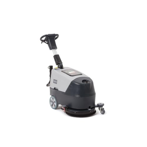 Battery Powered Walk Behind Floor and Carpet Scrubber Buffer Polisher Machine, 16" Brush, 21.5" Squeegee Width, 6.5 gal Tank, Brush Speed 200 RPM, Includes a Hard Brush Soft Brush and 3 Scouring pads - size: 16" Manual