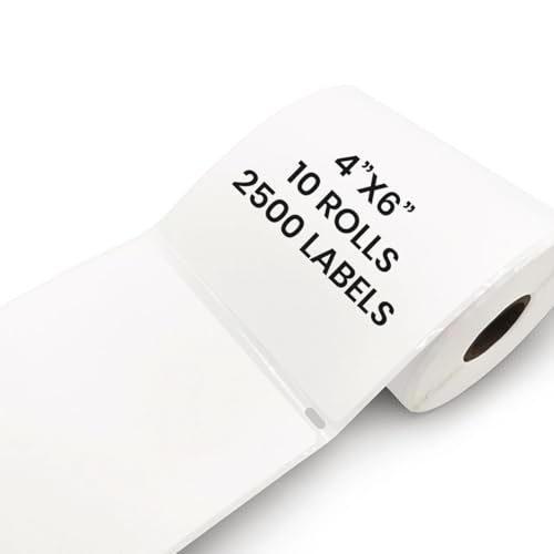 4"x6" Direct Thermal Shipping Labels 10 Rolls, 2500 Labels - size: 10 Rolls - 2500 Labels