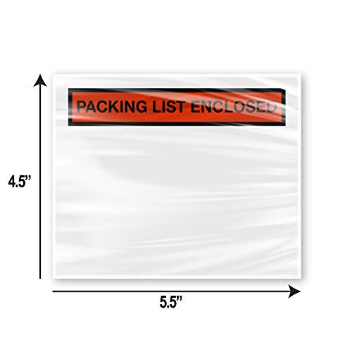 8NET 1000 Counts Packing List Envelopes 4.5’’ x 5.5’’, Clear Self-Adhesive, Packing Slips Invoice Mailing Packing Enclosed Pouches - size: 4-1/2" x 5-1/2" - 1000 pcs