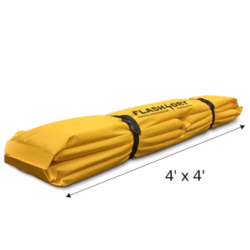 FLASHDRY Portable Spill Containment Berm, Folding Duck Pond, 4'' x 4'' - color: Yellow