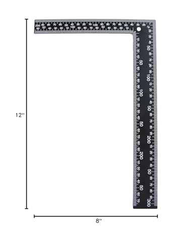 Metal L Square Ruler,90 Degree Right Angle Metric and Inches Ruler