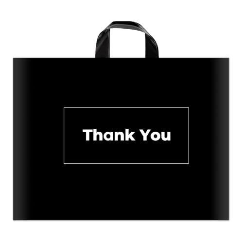 Thickened 50 Pack Thank You Bags for Small Business 10x12inch with Handles - size: 10x12inch