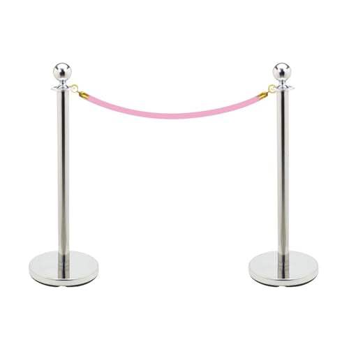 Oedema 4 PCS Velvet Stanchion Rope 5 Feet, Pink - color: Pink