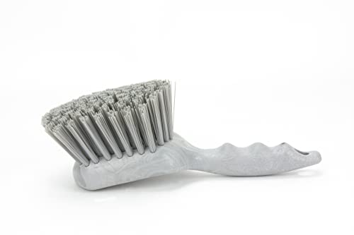 SPARTA 40541EC23 Plastic Scrub Brush, Utility Brush, Kitchen Brush With Hanging Hole For Cleaning, 8 Inches, Gray - color: Gray