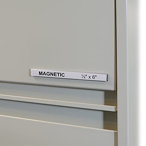 C-Line HOL-DEX Magnetic Shelf/Bin Label Holders, 0.5" x 6", 10/Box (87207) - size: 1/2 x 6 Inches
