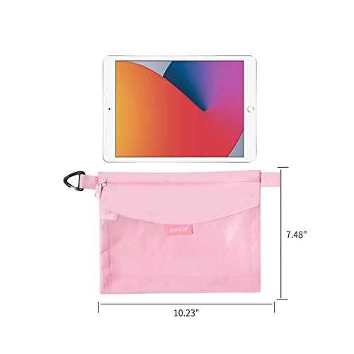 pack all Water-Resistant Zipper Pouch, Mesh Zipper Bag, 10.23"x7.48" - color: Pink, size: Medium