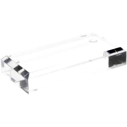 Plymor 4" W x 2" D x 0.75" H Clear Rectangular Display Base - size: 4" x 2" x 0.75"