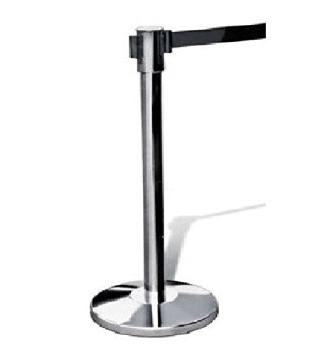 FixtureDisplays® 2 Poles Crowd Control Stanchion Queue Barrier Post Retractable Black Strap 9'10" Retractable 2x12004-1