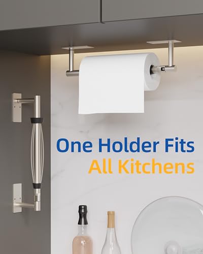 RUACQ Paper Towel Holder Under Cabinet, One Hand Tearing, Silver - color: Sliver, size: One Hand Tear - Rectangle