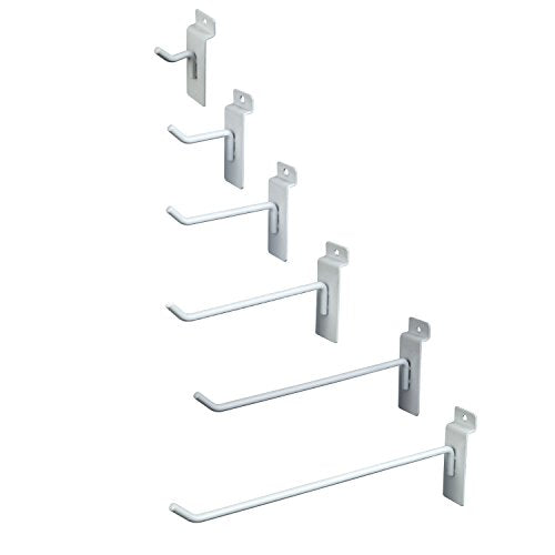 10" Chrome Slatwall Hooks, Slatwall Display Panel Hangers - 3 Pack - size: 3 Pack, style: 10"