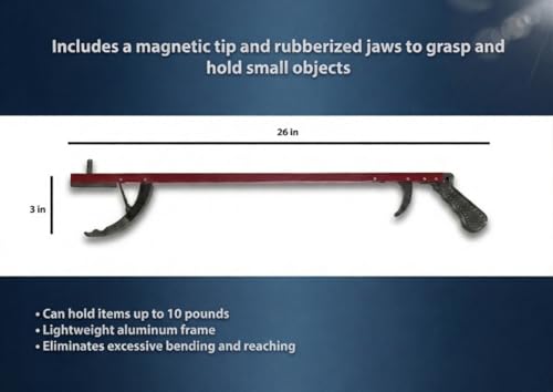 Rehabilitation Advantage Aluminum Reacher Grabber 26" Set of 2 Red
