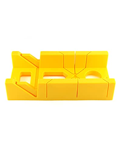 QWORK 12-Inch High Impact Plastic Miter Box with Versatile Cutting Angles and Ruler Scale