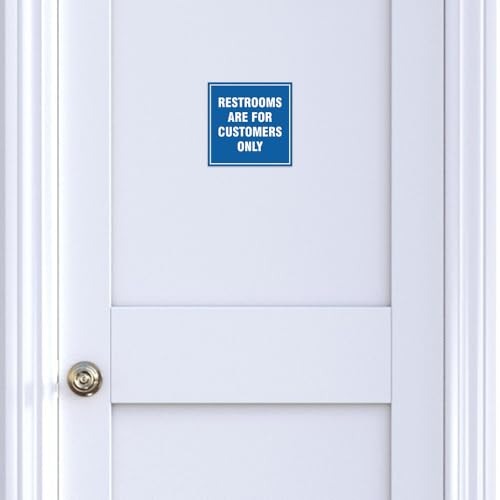 Signs ByLITA Square Restrooms Are For Customers Only Sign (Black) - Small 2 Pack - color: Black, size: 4 x 4" - Small (2 Pack)