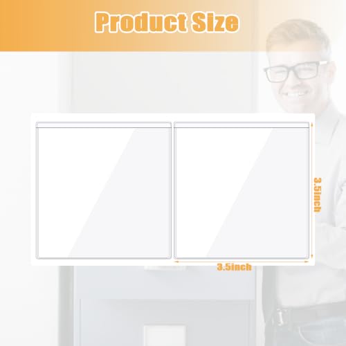 100 Packs Adhesive Label Storage Bin Pockets Clear Plastic Index Card Pockets Sleeves Adhesive Pouches Card Holders with Top Opening for Storage Bins, Library, Office (3.5 x 3.5 inches) - size: 3.5 x 3.5 inches