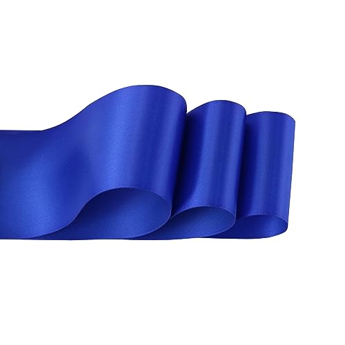 Royal Blue Double-Faced Satin Ribbon, 3 Inch x 10 Yards - color: Cobalt Blue