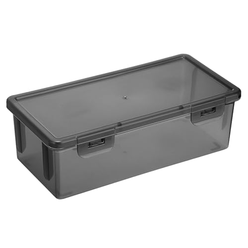 Hipiwe Plastic Cash Money Box Black Currency Tray Organizer with Lid - size: 1 Pcs