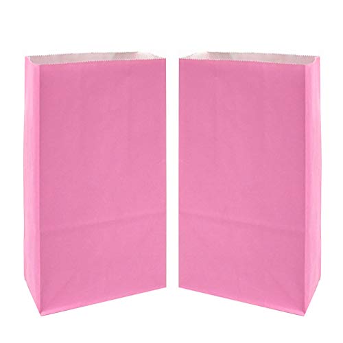 KEYYOOMY Small Pink Paper Bags Pink Goodie Bags (50 CT, 4.7x2.4x8.7 in) - color: Pink, size: 4.7x2.4x8.7 in - Small