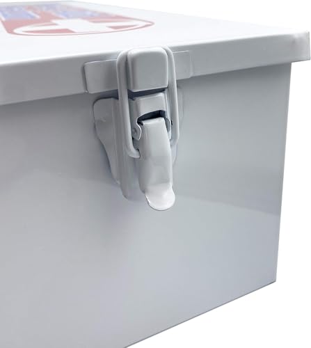 Rapid Care 4-Shelf Extra Wide Metal First Aid Cabinet Empty Wall Mountable Steel First Aid Kit with Door Pouches for Home and Workplace Safety - size: 4-Shelf Extra Wide