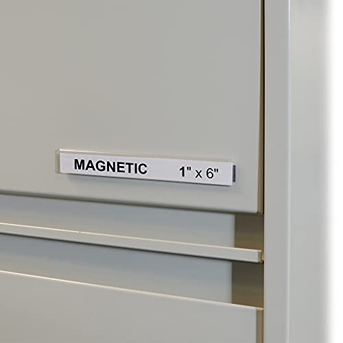 C-Line Magnetic Shelf and Bin Label Holders, Clear, 10/Box (87227) - size: 1x6 Inches