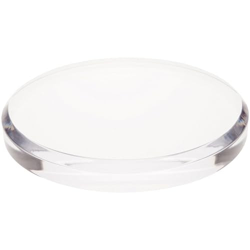 Plymor 8" W x 8" D x 1" H Clear Acrylic Round Display Base - size: 8" x 8" x 1"