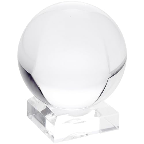 Plymor 2" W x 2" D Clear Square Egg/Sphere Base (1.5" Hole) - size: 2" x 2" x 0.75"