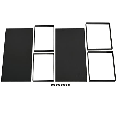 YMYNY Cabinet Shelf Organizer, Countertop Shelves Set of 2, Kitchen Spice Racks, Stackable, Storage Racks for Cupboard, Sink, Pantry, Bathroom, Black, Metal, UHSR002B