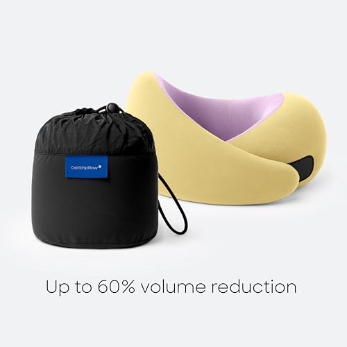 Ostrichpillow GO Travel Pillow, 360° Memory Foam Support, Soft & Washable - color: Daydream