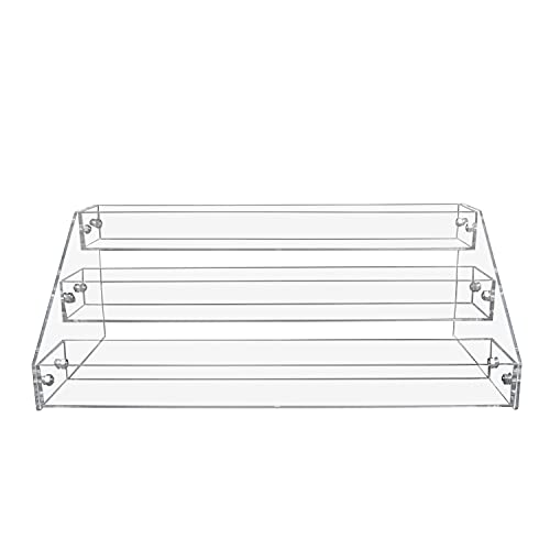 PMMASTO Wide Clear Acrylic Spice Rack for Countertops- 3 Tier - size: Widen 3 Tier - inner width 3''