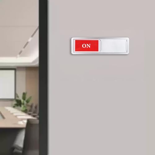 ON OFF Sign,Sliding Status Sign for Home Office Bathroom Conference Room - color: Silver On Off