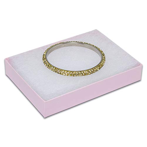 TheDisplayGuys 25 Cardboard Gift Jewelry Boxes w/Paddings #53-5.4x3.9x1 - color: Baby Pink