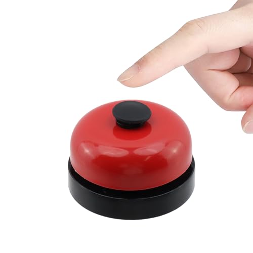 2pcs Mini Bell Service Bell, Metal Desktop Call Bell, Red, 2.5 Inch - color: Red+red