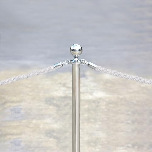PATIKIL Stanchion Rope 1.5m/5Ft Barrier White Golden 2 Pack - color: White/Golden